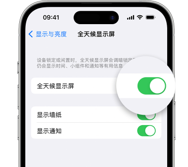 澜沧苹果15预约维修分享iPhone15如何设置全天候显示屏幕可见 