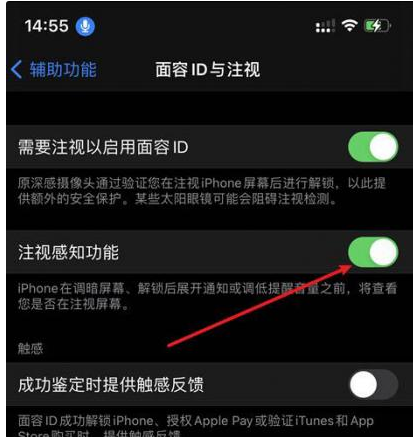 澜沧苹果14维修网点分享iPhone14注视感知功能有什么用 